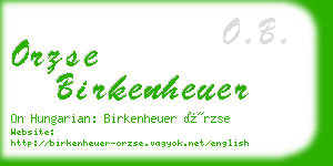 orzse birkenheuer business card